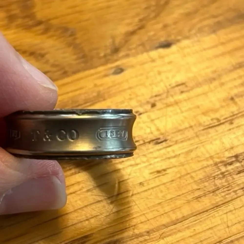 Tiffany & Co T & Co 1837 Band Ring Sterling Silver Vintage DAMAGED PLEASE READ